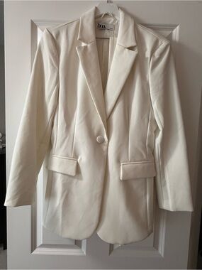 BOA Women's Cream Single-Button Blazer Jacket